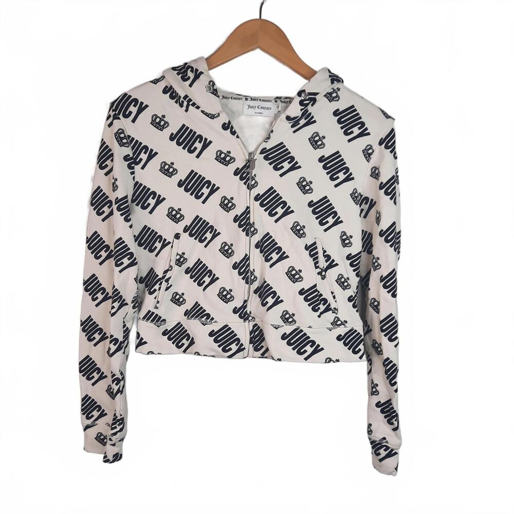 Juicy Couture Cropped Jacket with Logo Print Size Large